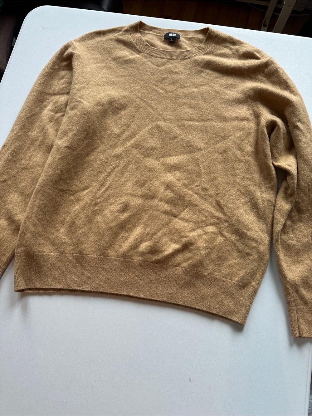 Cashmere Uniqlo Women's Crewneck Sweater - Camel Tan
